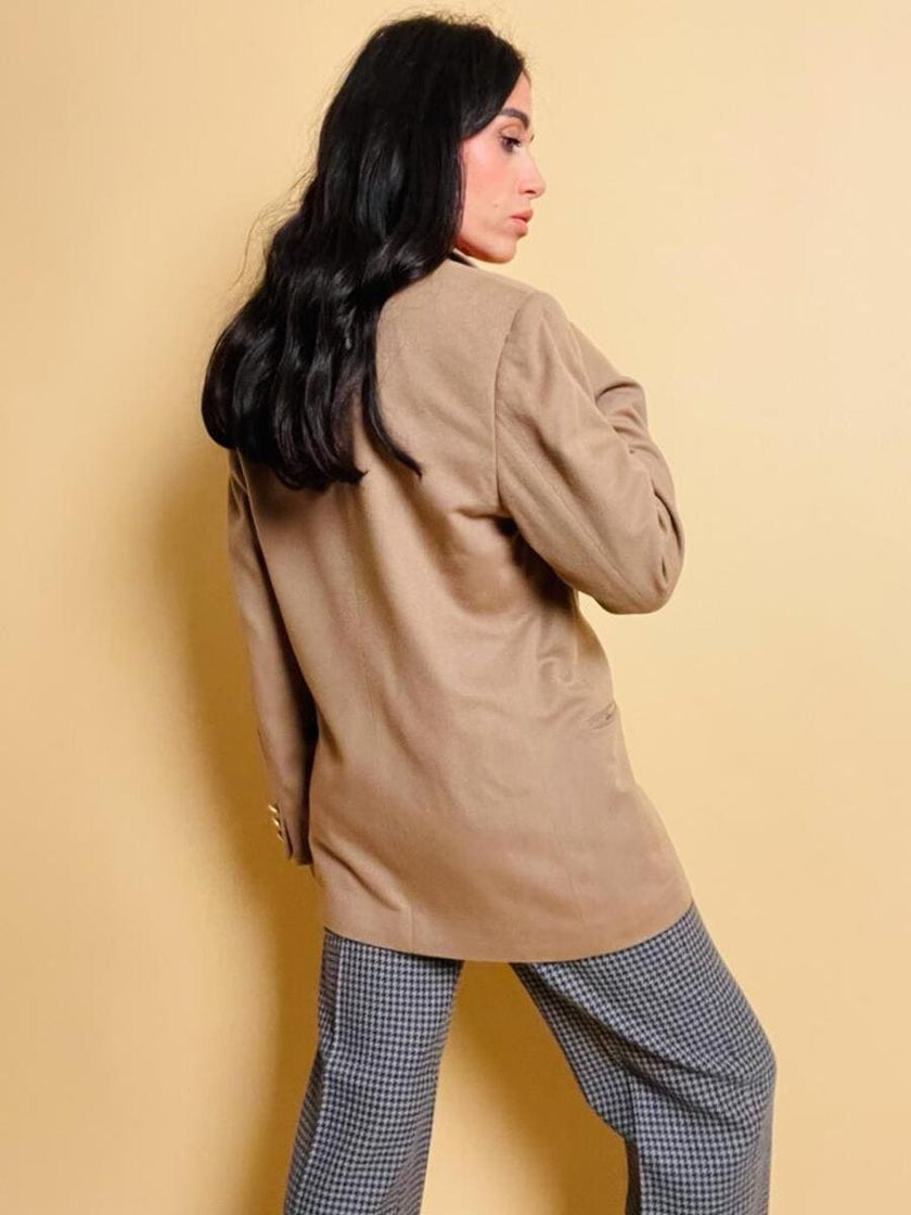 Blazer in lana e cachemire color cammello 