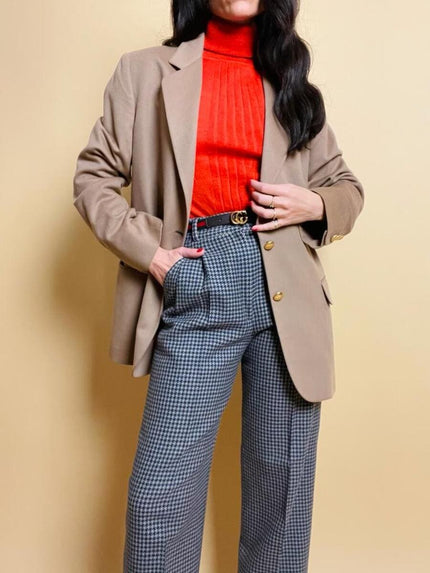 Blazer in lana e cachemire color cammello 