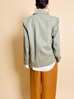 Blazer doppiopetto in gabardine di lana color fango 