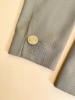 Blazer doppiopetto Yves Saint Laurent  in rasato di lana cachi con bottoni gioiello