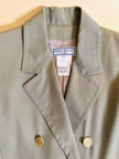 Blazer doppiopetto in gabardine di lana color fango 