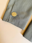 Blazer doppiopetto in gabardine di lana color fango 