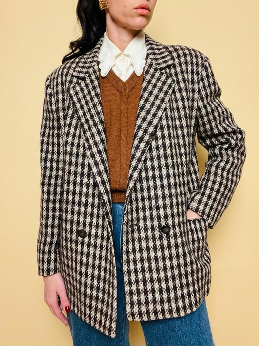 Blazer Herno in lana “en variante de pied de poule”