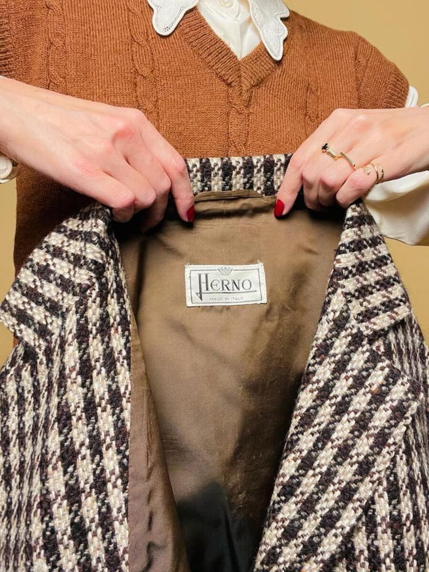 Blazer Herno in lana “en variante de pied de poule”