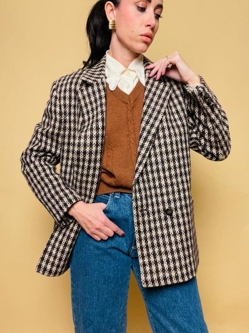 Blazer Herno in lana “en variante de pied de poule”