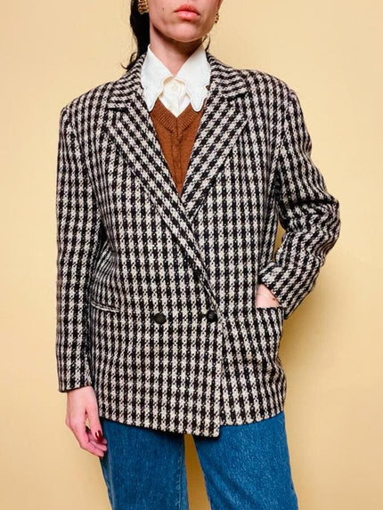 Blazer Herno in lana “en variante de pied de poule”
