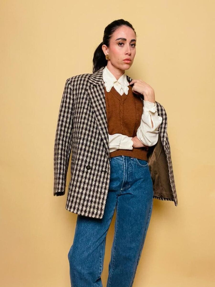 Blazer Herno in lana “en variante de pied de poule”