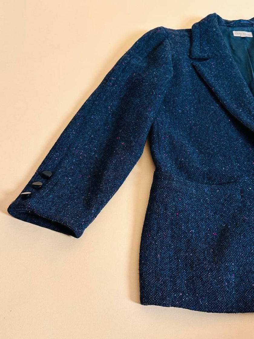 Blazer in lana boutonnè verde bottiglia 