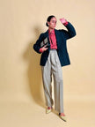 Blazer in lana boutonnè verde bottiglia 