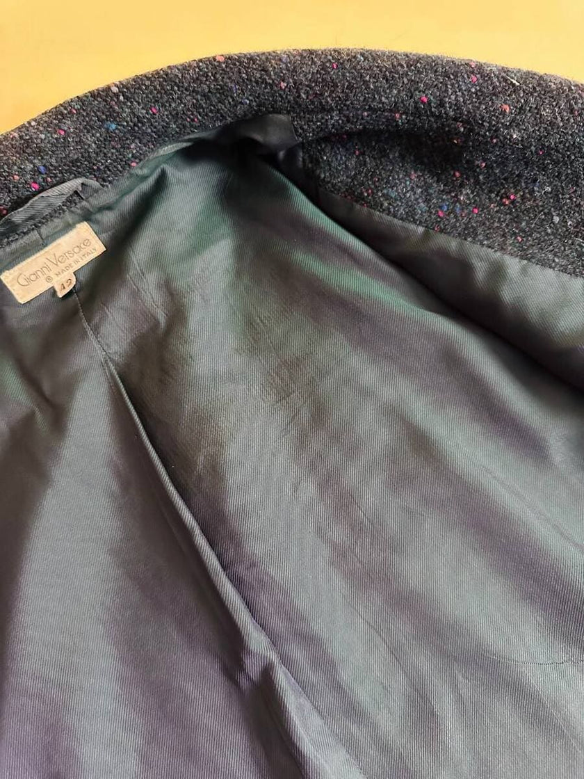 Blazer in lana boutonnè verde bottiglia 