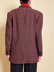 Blazer in lana pied de poule ruggine e nero “Grazia Bagnaresi”