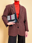 Blazer in lana pied de poule ruggine e nero “Grazia Bagnaresi”