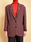 Blazer in lana pied de poule ruggine e nero “Grazia Bagnaresi”