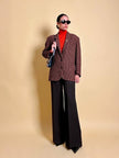 Blazer in lana pied de poule ruggine e nero “Grazia Bagnaresi”