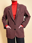 Blazer in lana pied de poule ruggine e nero “Grazia Bagnaresi”