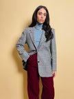 Blazer pied de poule grigio e carta da zucchero 