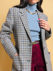 Blazer pied de poule grigio e carta da zucchero 