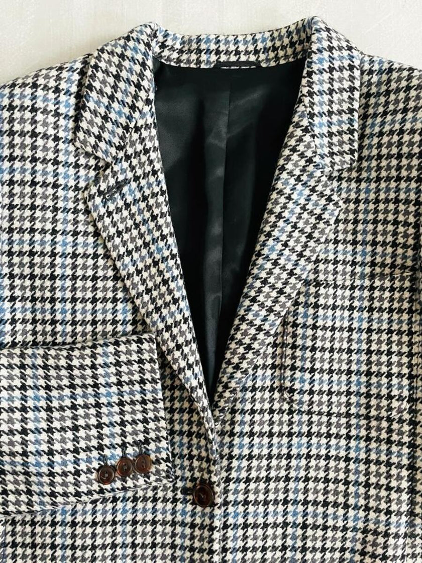 Blazer pied de poule grigio e carta da zucchero 