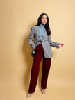 Blazer pied de poule grigio e carta da zucchero 