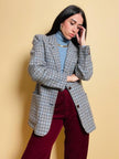 Blazer pied de poule grigio e carta da zucchero 