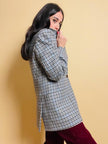 Blazer pied de poule grigio e carta da zucchero 