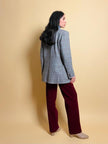Blazer pied de poule grigio e carta da zucchero 