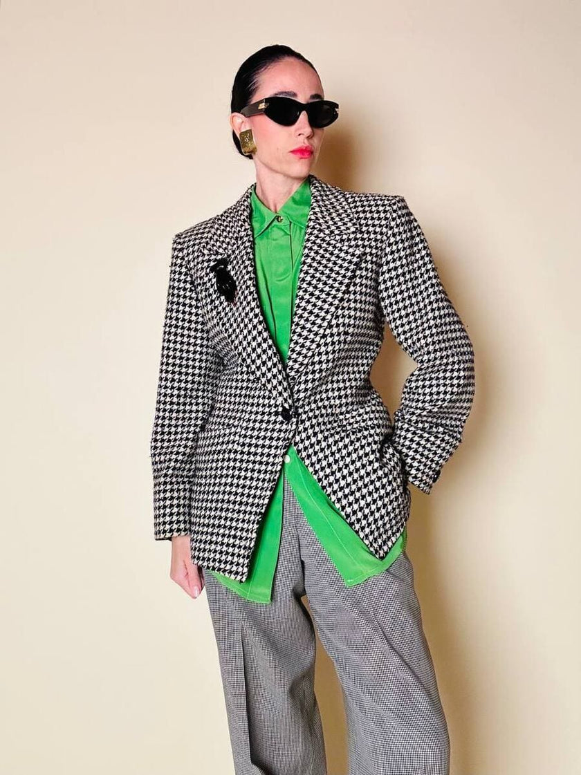 Blazer in lana pied de poule Yves Saint Laurent