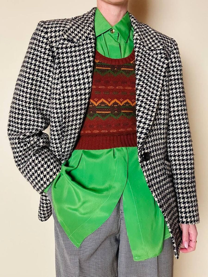 Blazer in lana pied de poule Yves Saint Laurent