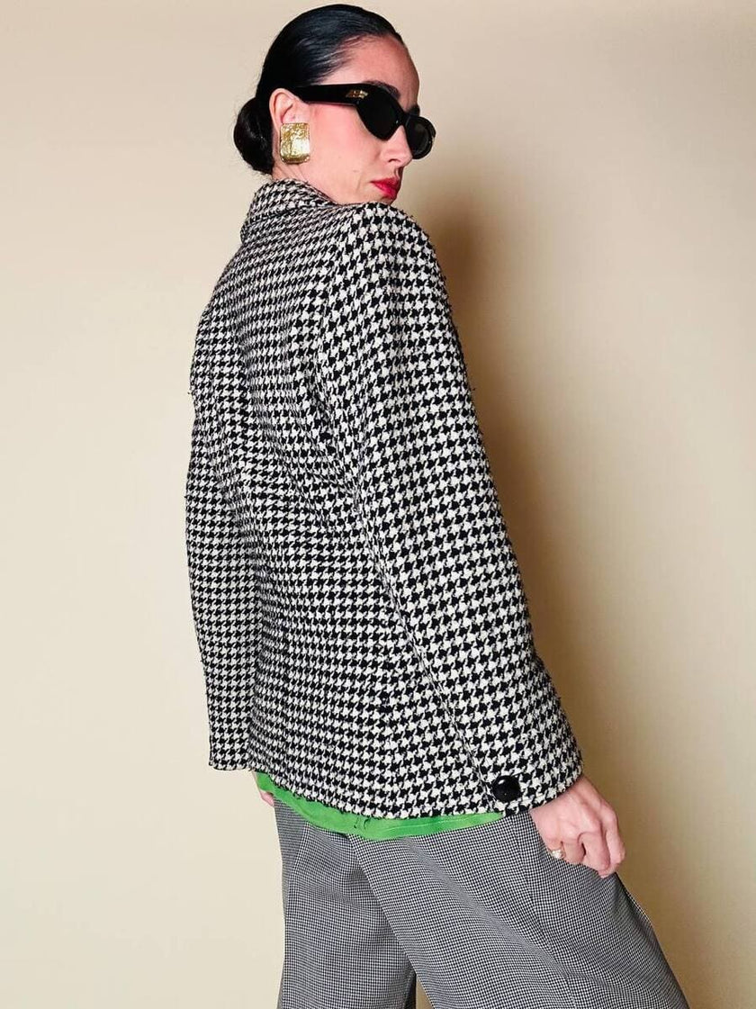 Blazer in lana pied de poule Yves Saint Laurent