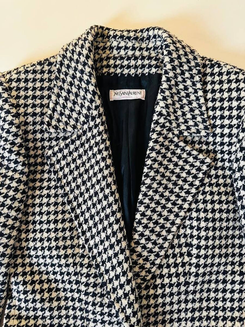 Blazer in lana pied de poule Yves Saint Laurent