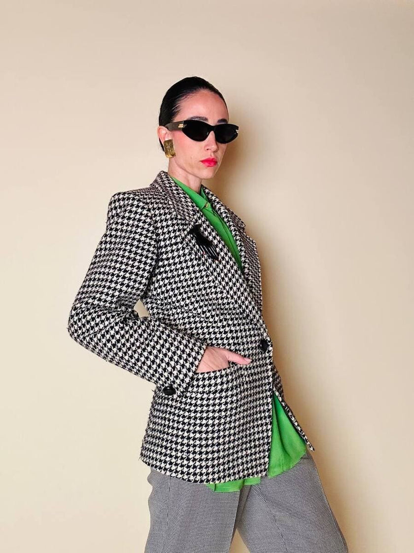 Blazer in lana pied de poule Yves Saint Laurent