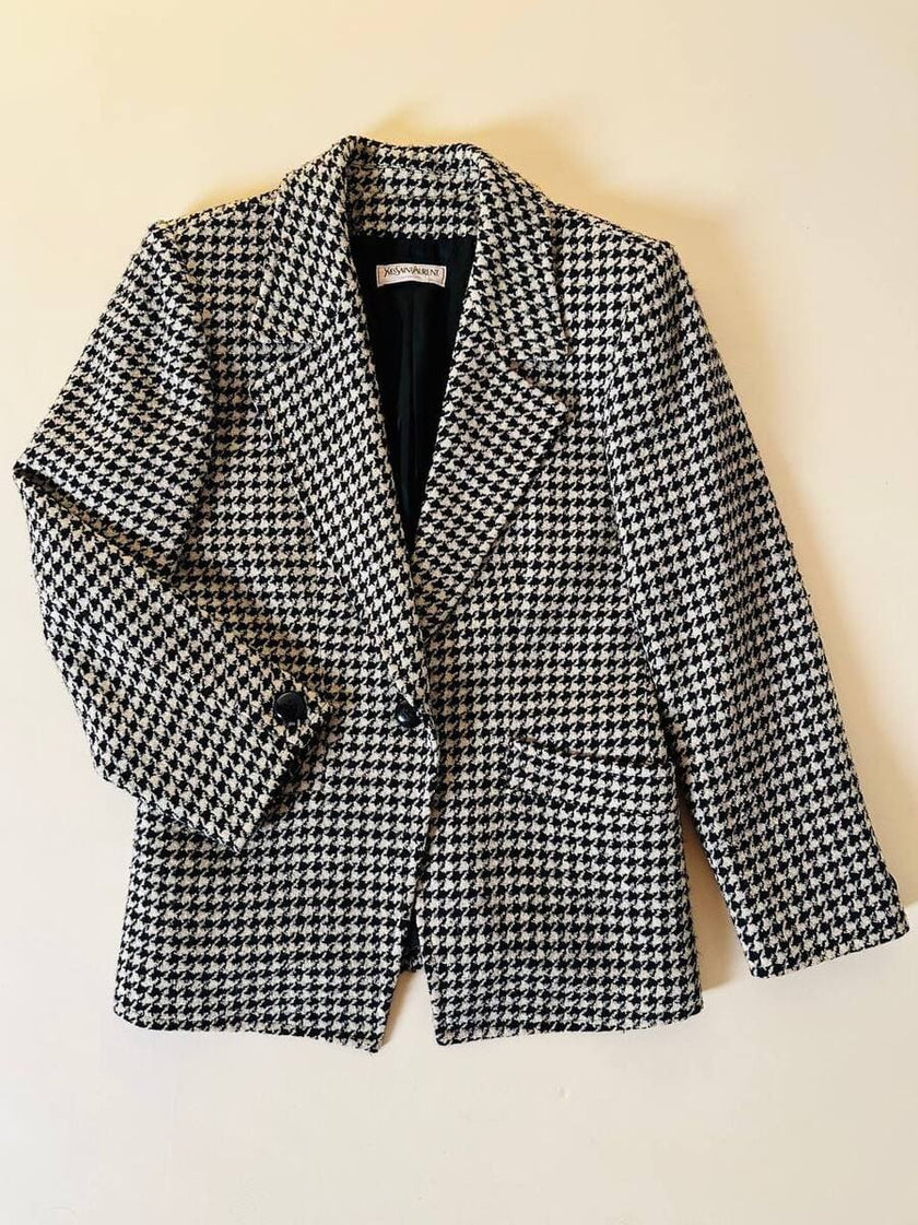 Blazer in lana pied de poule Yves Saint Laurent