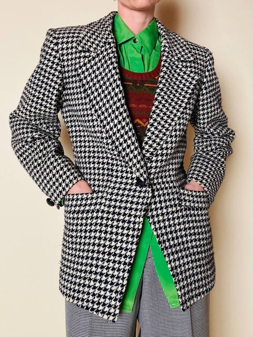 Blazer in lana pied de poule Yves Saint Laurent