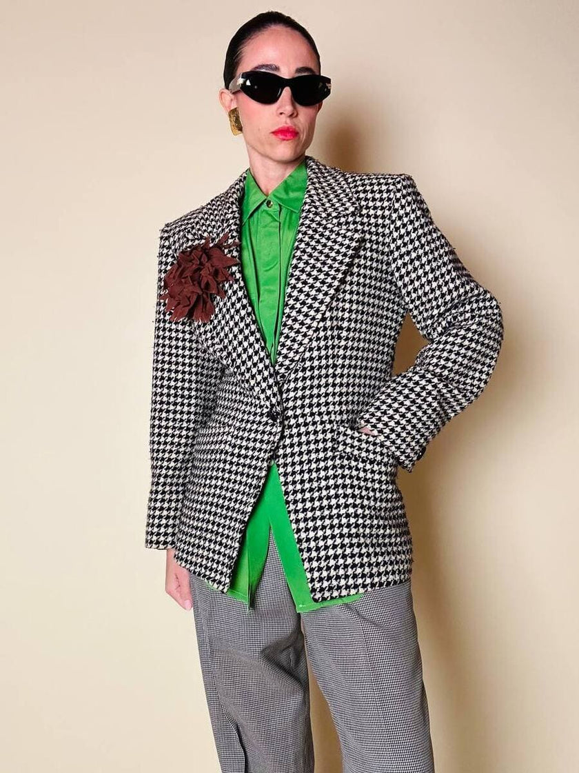Blazer in lana pied de poule Yves Saint Laurent
