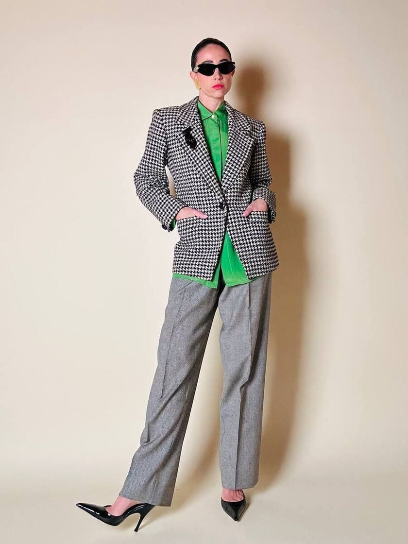 Blazer in lana pied de poule Yves Saint Laurent