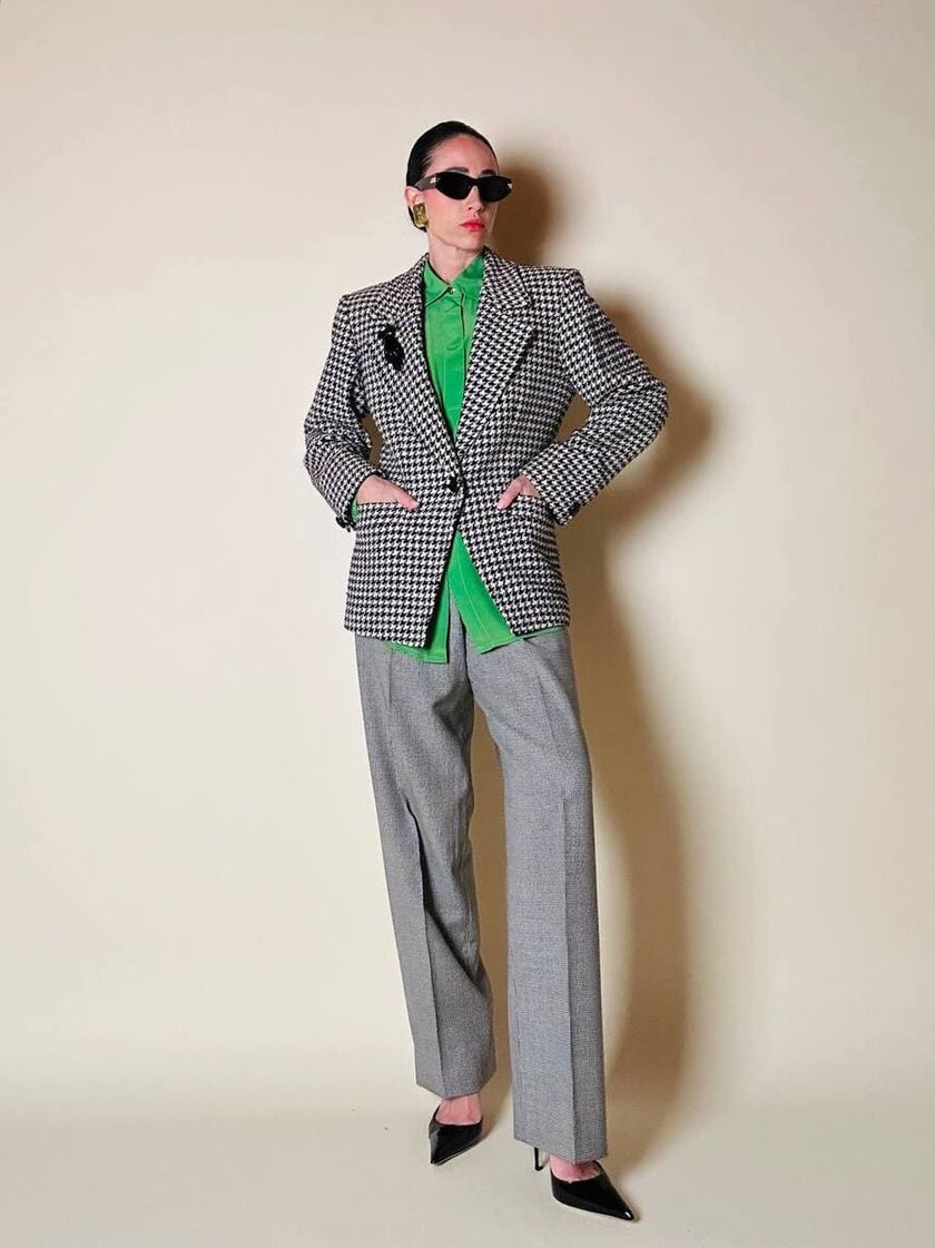 Blazer in lana pied de poule Yves Saint Laurent