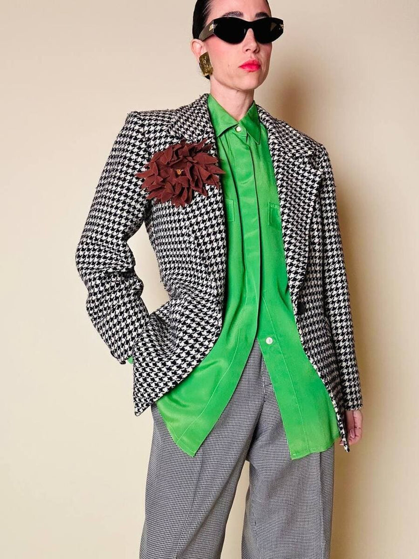 Blazer in lana pied de poule Yves Saint Laurent