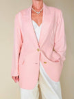 Blazer sartoriale in lana leggera rosa pastello