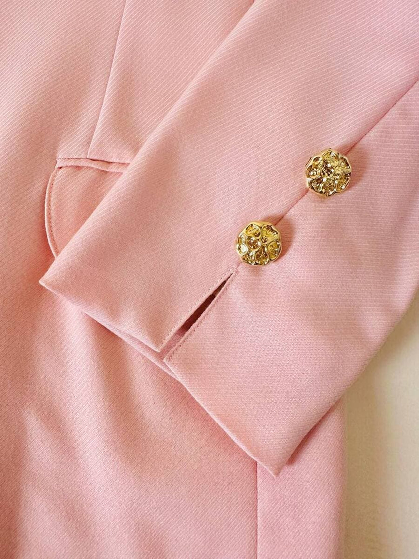 Blazer sartoriale in lana leggera rosa pastello