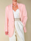 Blazer sartoriale in lana leggera rosa pastello