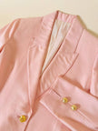 Blazer sartoriale in lana leggera rosa pastello