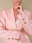 Blazer sartoriale in lana leggera rosa pastello