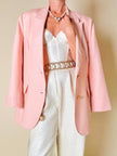 Blazer sartoriale in lana leggera rosa pastello