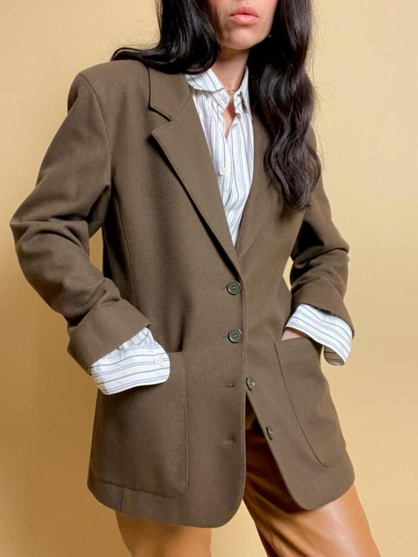 Blazer in lana verde militare 