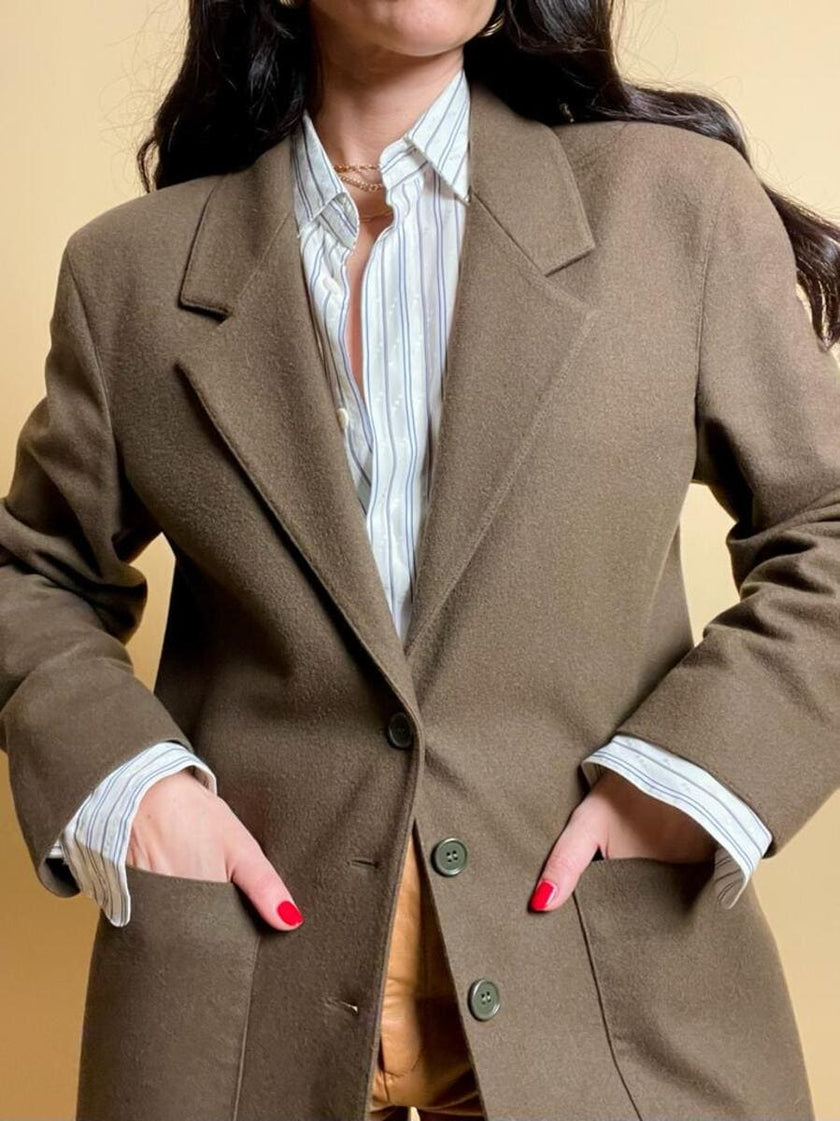 Blazer in lana verde militare 