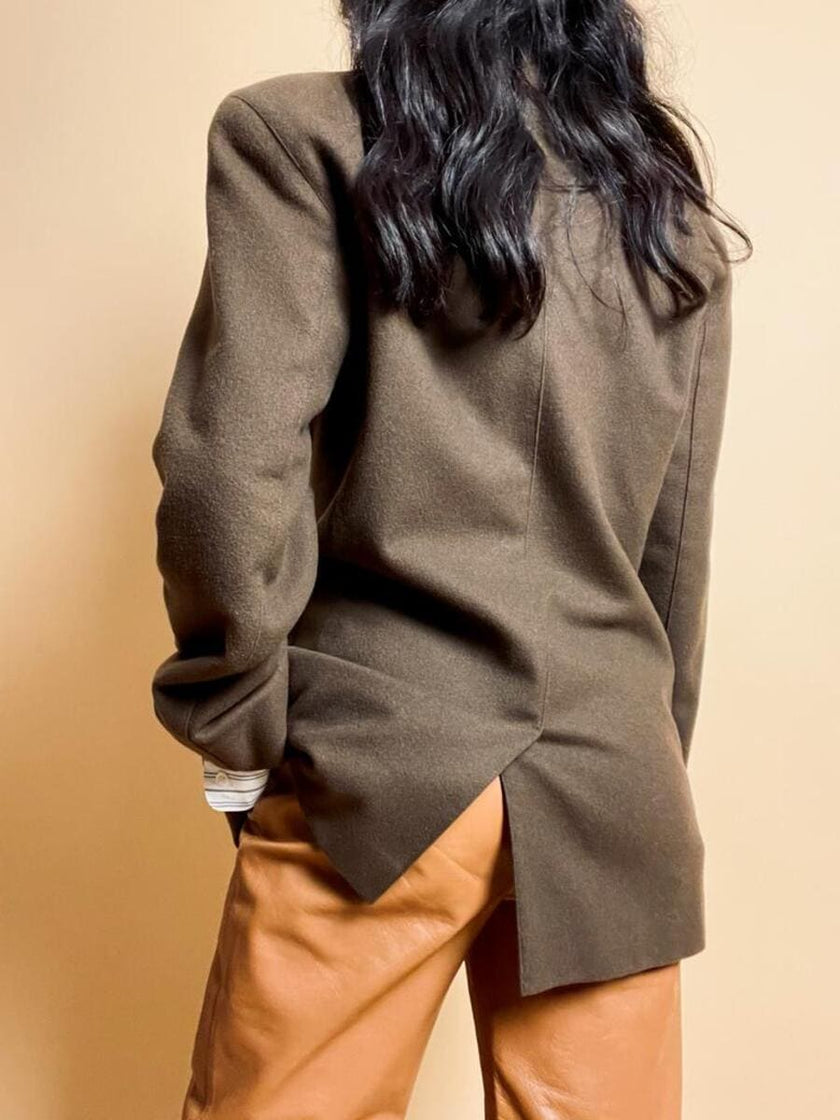 Blazer in lana verde militare 