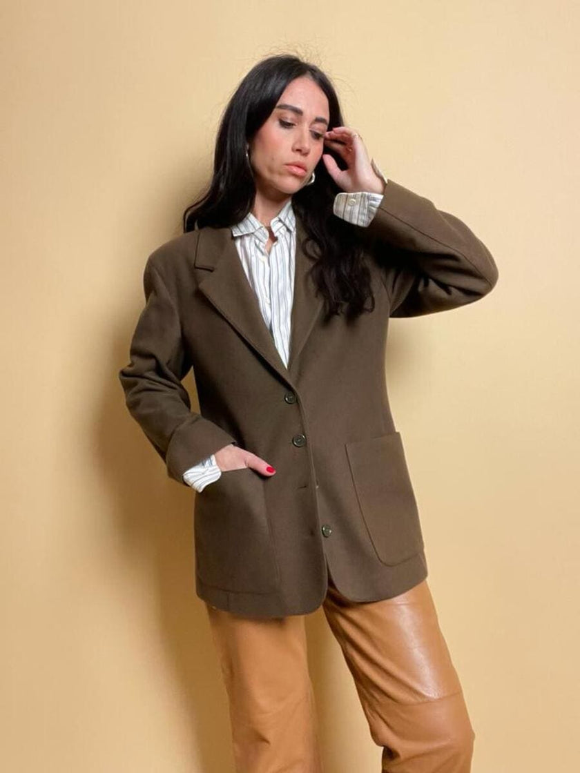 Blazer in lana verde militare 