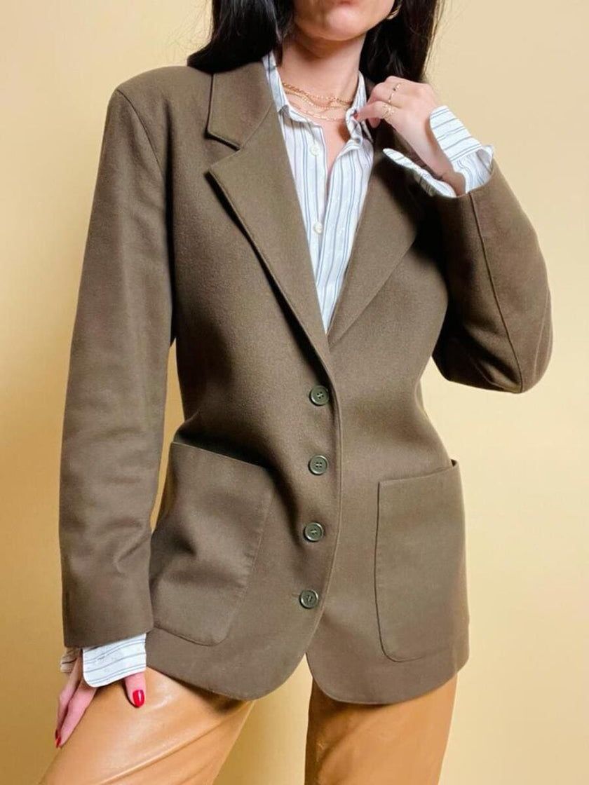 Blazer in lana verde militare 