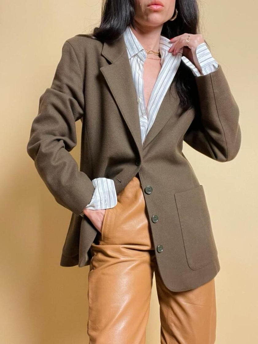 Blazer in lana verde militare 