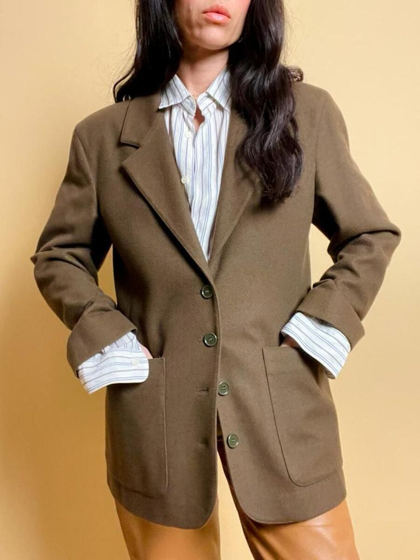 Blazer in lana verde militare 